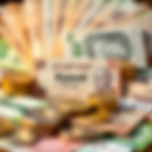 Kuwaiti Dinar notes and coins arranged aesthetically