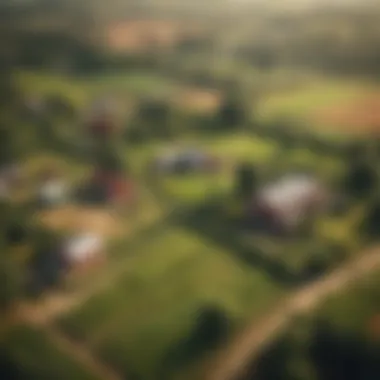 Aerial view of a thriving farm landscape