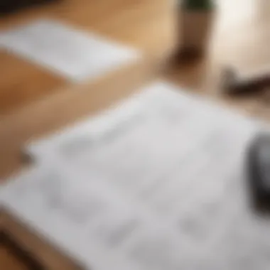 Close-up of loan documents on a wooden table