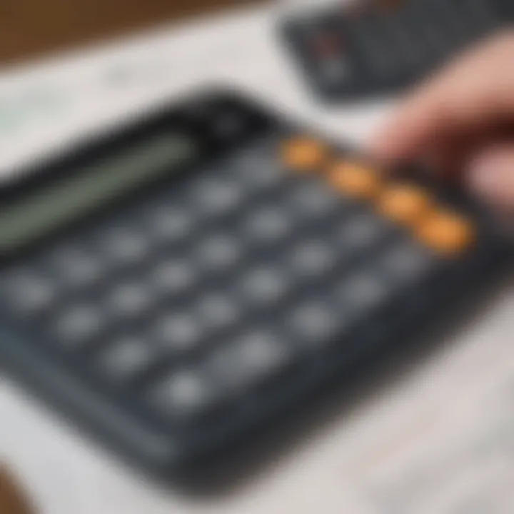 An illustration of a calculator and financial documents.