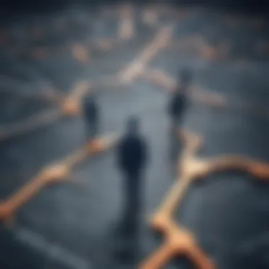 Exploring Career Paths An intricate network of career paths and opportunities.