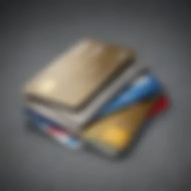 Balanced Credit Cards Arrangement Illustration of credit cards arranged in a balanced way