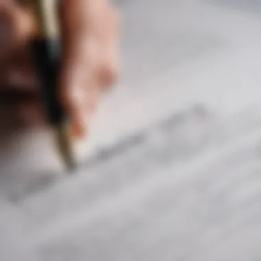 A close-up of a signature being written on a legal document