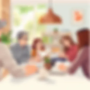 A family discussing finances at a table
