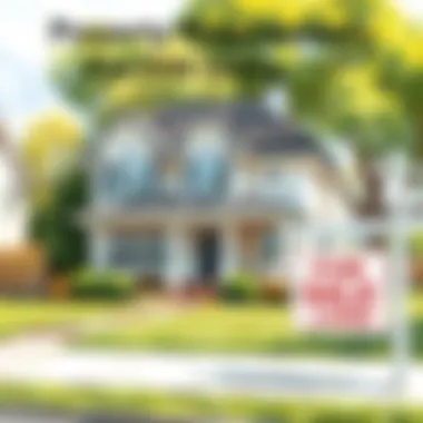 A house with a 'For Sale' sign in front