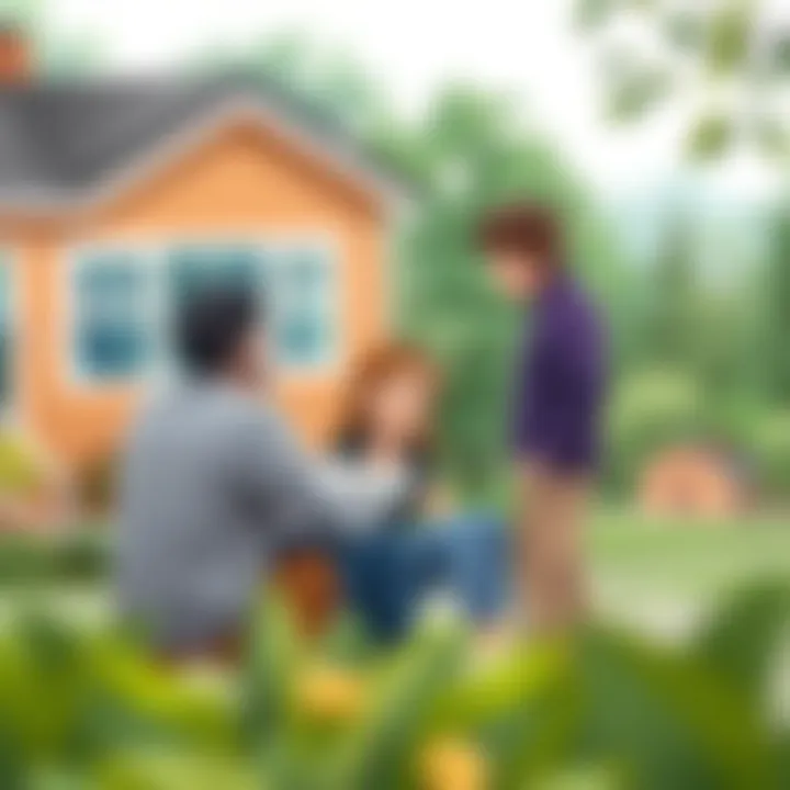 Family discussing real estate plans