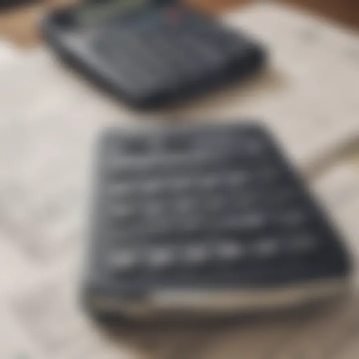 A close-up view of tax documents and a calculator