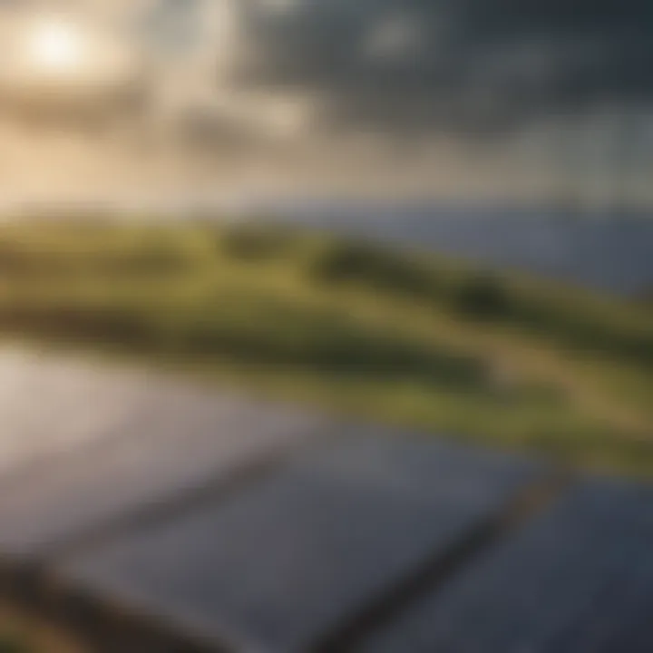 A thriving solar farm showcasing renewable energy production