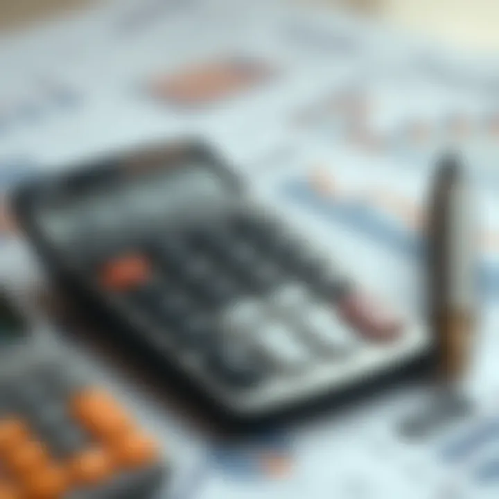 A calculator with home-related financial graphs