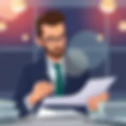 Businessman analyzing loan options