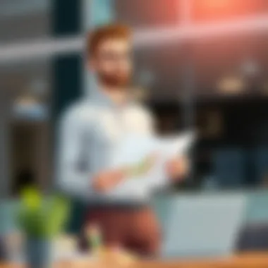 Entrepreneur presenting business plan