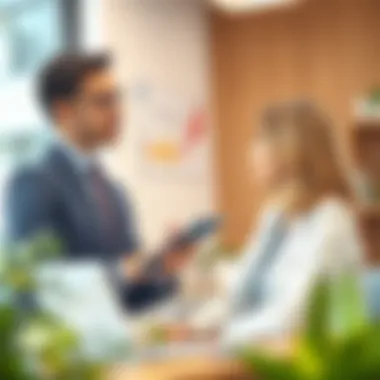 A self-employed individual discussing insurance options with an advisor