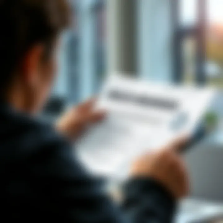 A person reviewing health insurance documents