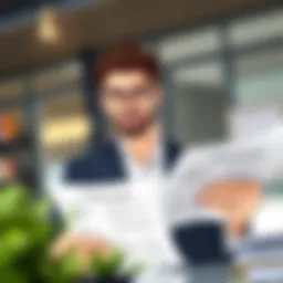 A confident individual reviewing financial documents