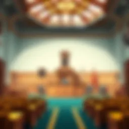 Interior of a probate court showcasing its formal setting