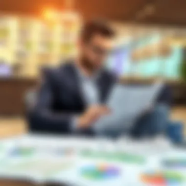 An investor reviewing property listings on a laptop