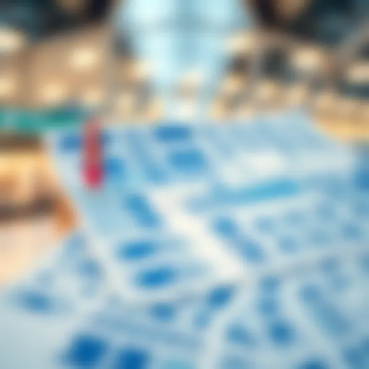 A blueprint of a retail property layout