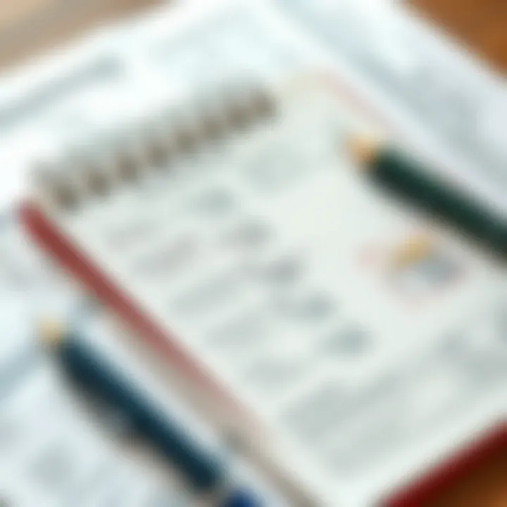 A detailed notepad filled with financial calculations and tax forms