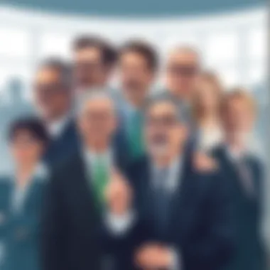 A montage of various financial commentators known for their market insights