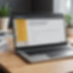 A laptop with an extended warranty document on a desk