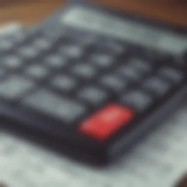 Calculator showing debt to income ratio calculation