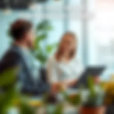 Agent discussing commission rates with a client