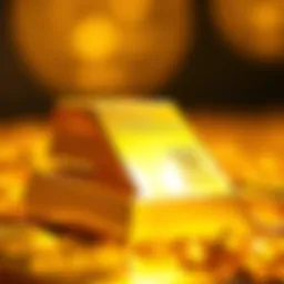 Glistening gold bars stacked elegantly