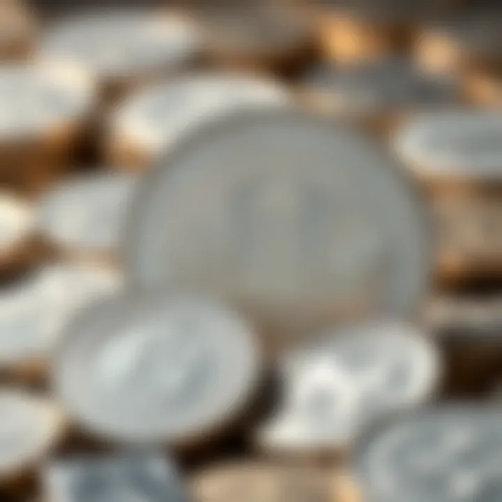 Silver coins showcasing intricate designs