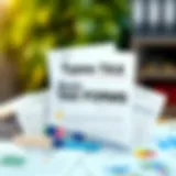 Illustration depicting various tax forms and their purposes