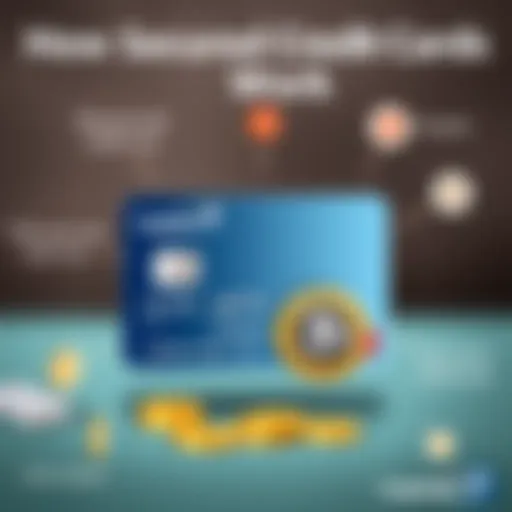 Visual representation of secured credit card mechanics