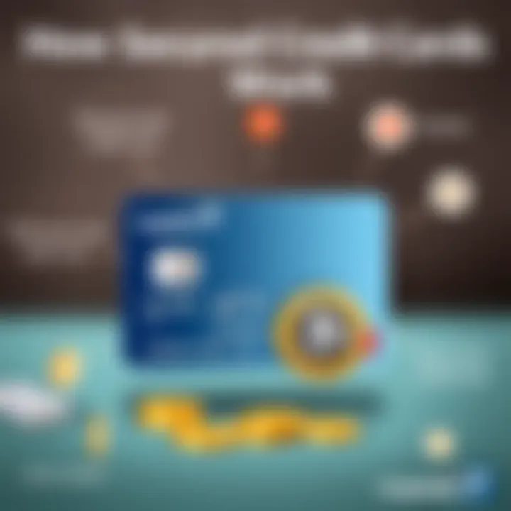 Visual representation of secured credit card mechanics